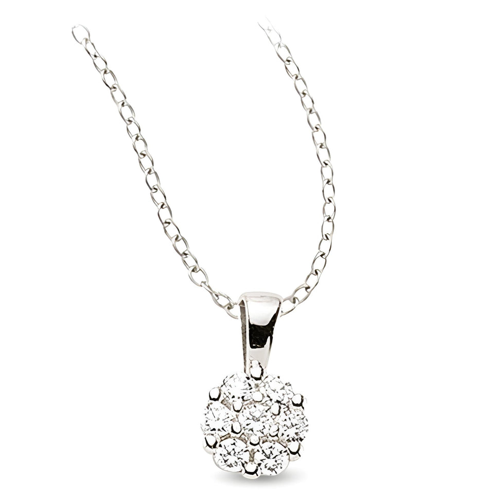 Zirkonia Schmuckset Silber weiss Bluetendesign