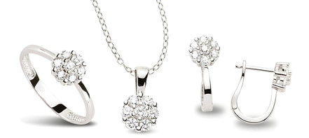 Schmuckset aus Silber Zirkonia weiss