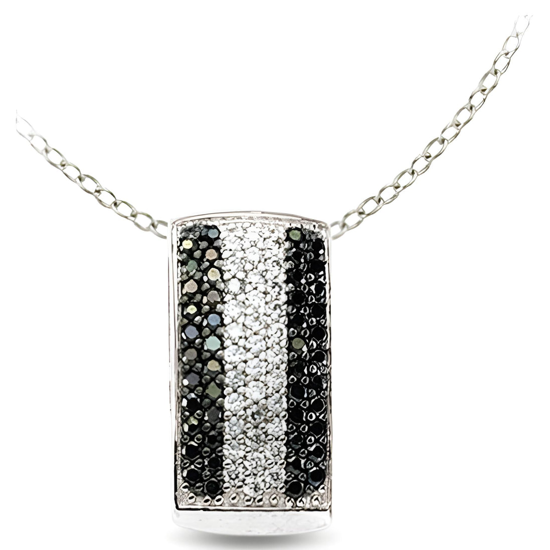 Anhänger Silber Zirkonia Schwarz Weiss