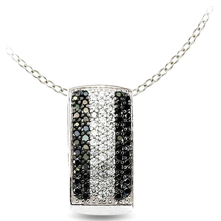 Anhänger Silber Zirkonia Schwarz Weiss