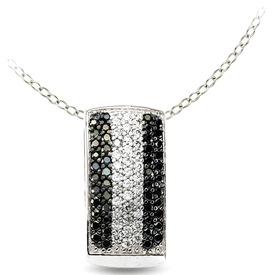 Anhänger Silber Zirkonia Schwarz Weiss