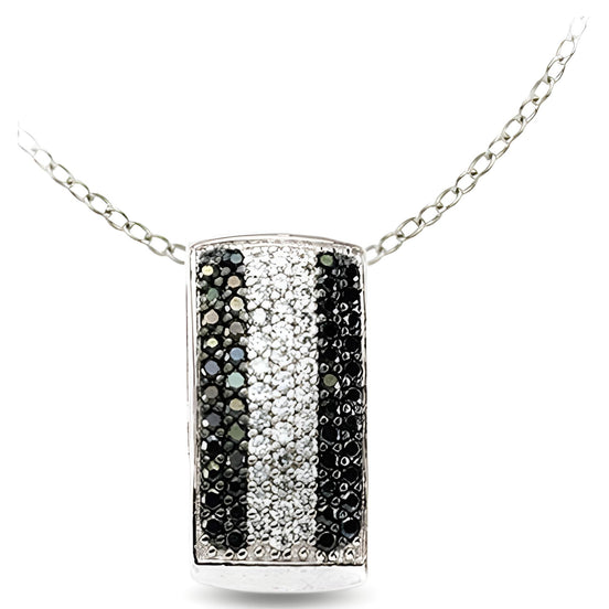 Anhänger Silber Zirkonia Schwarz Weiss