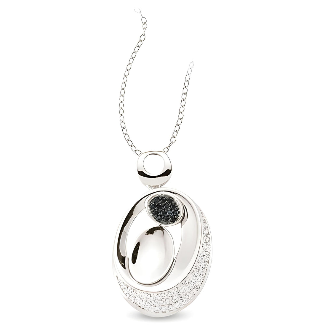 Kette Zirkonia Schwarz-Weiß