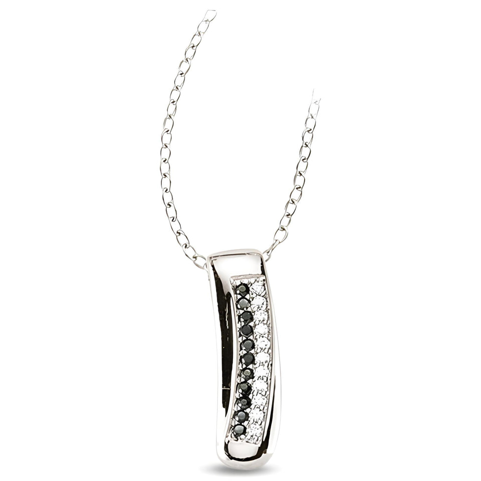 Anker Kette Silber Anhänger Zirkonia