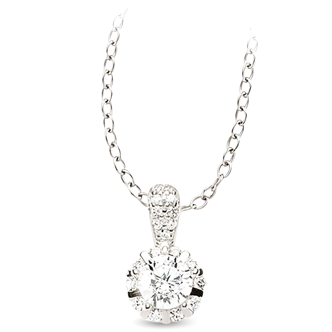 Anhänger Kette Zirkonia Silber