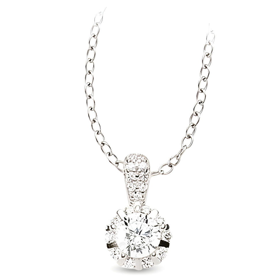 Anhänger Kette Zirkonia Silber