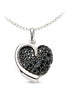 Herzanhänger Kette Silber Zirkonia schwarz