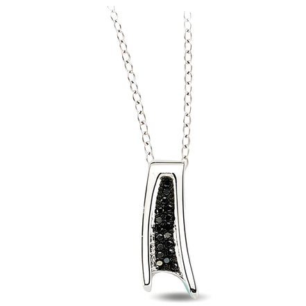 Silberkette Zirkonia Schwarz