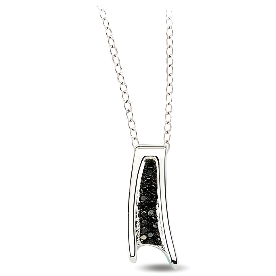 Silberkette Zirkonia Schwarz