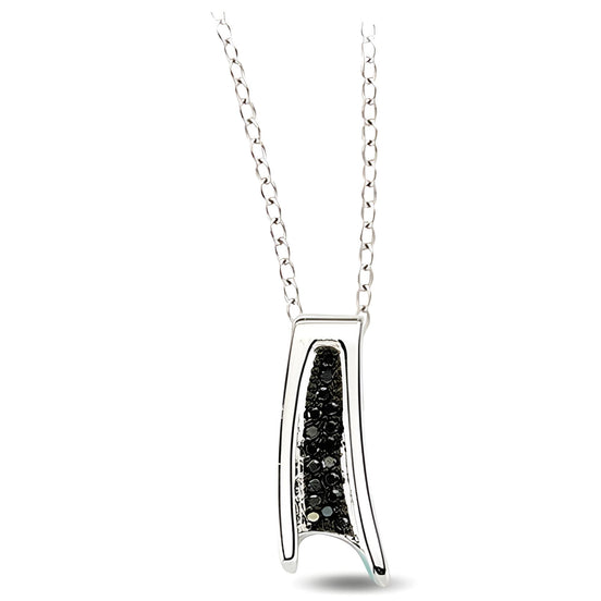 Silberkette Zirkonia Schwarz