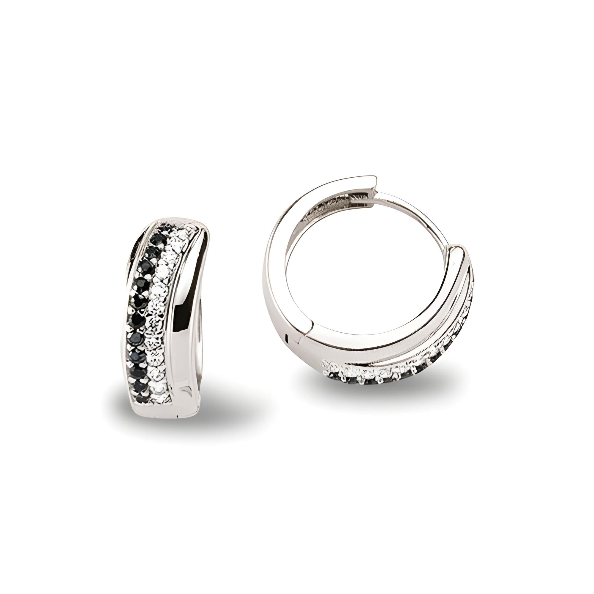 Schmuckset aus Silber Zirkonia schwarz weiss