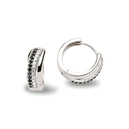 Schmuckset aus Silber Zirkonia schwarz weiss