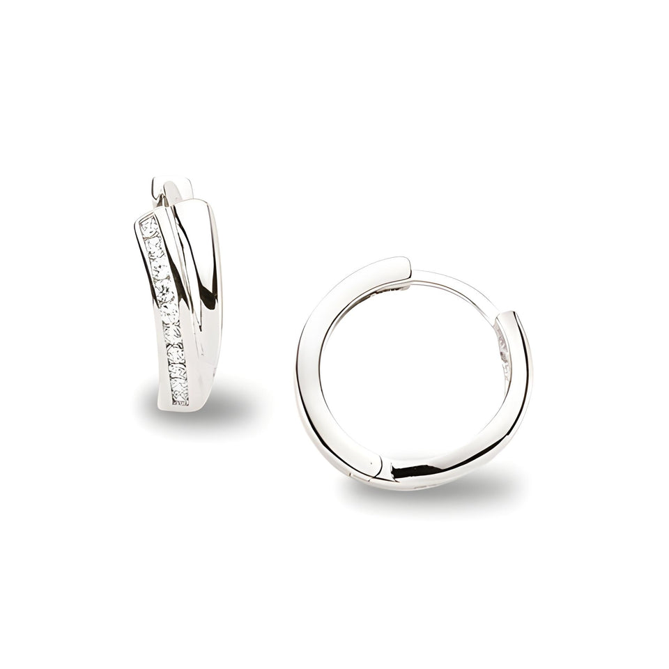 Creolen aus Silber Zirkonia weiss