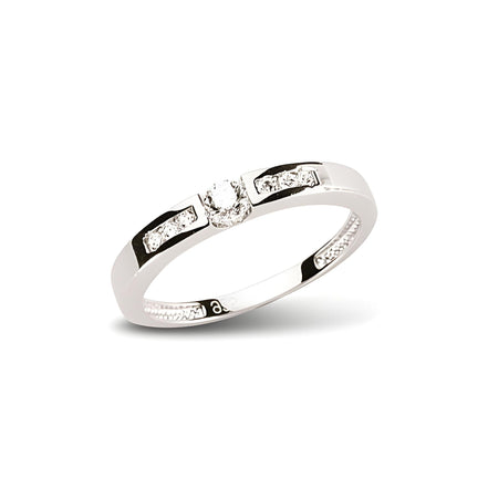 Ring aus Silber Zirkonia weiss
