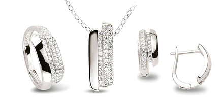 Schmuckset aus Silber Zirkonia weiss