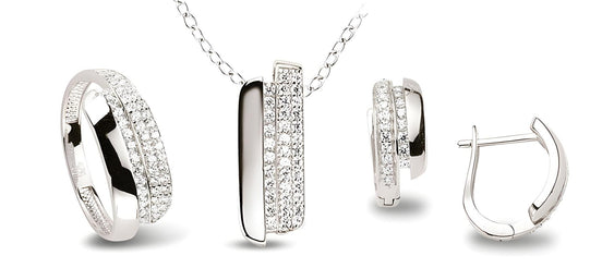 Schmuckset aus Silber Zirkonia weiss
