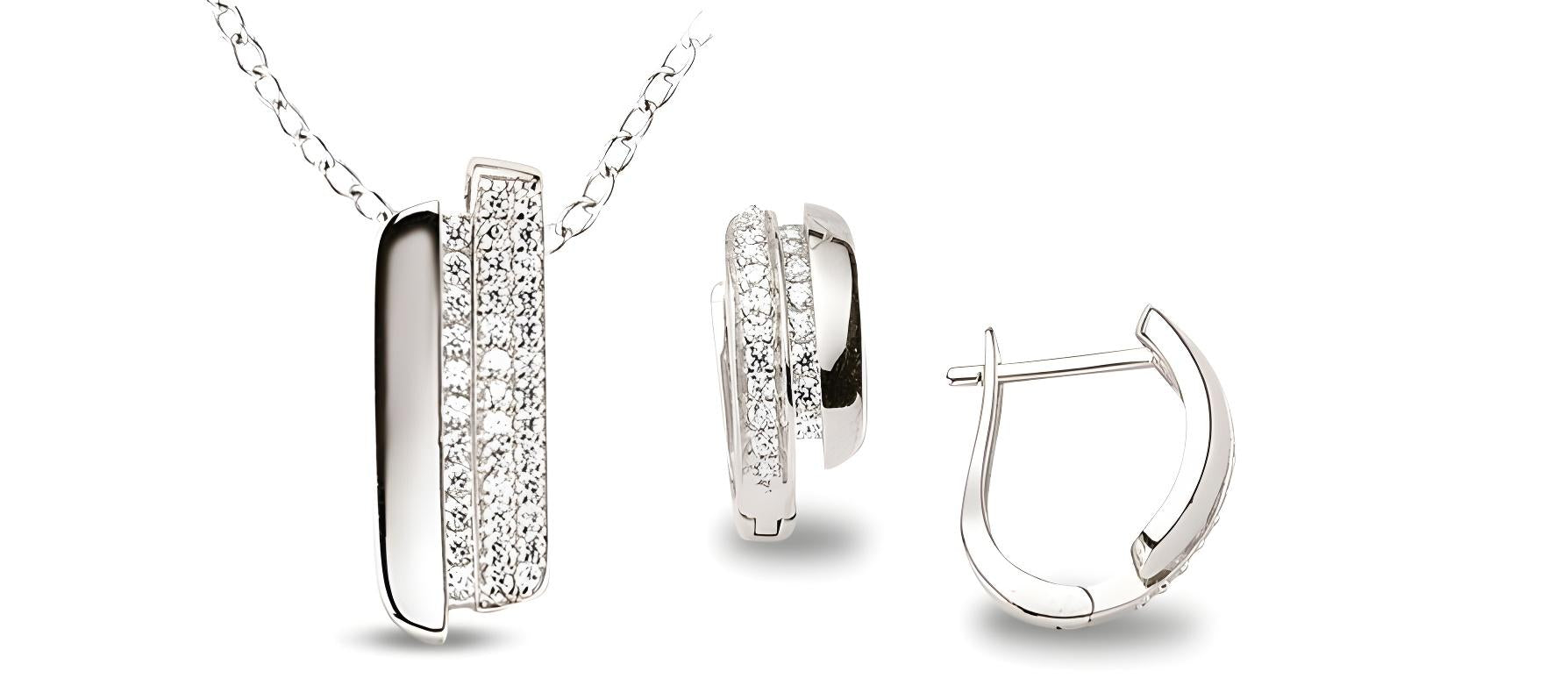 Zirkonia Schmuckset Silber weiss