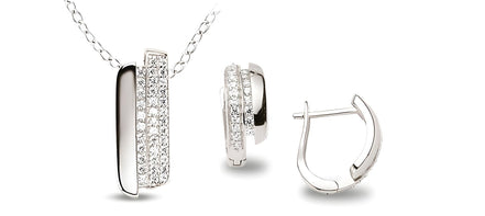 Zirkonia Schmuckset Silber weiss