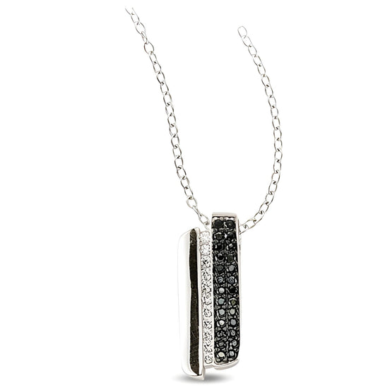 Zirkonia Schmuckset Silber schwarz weiss