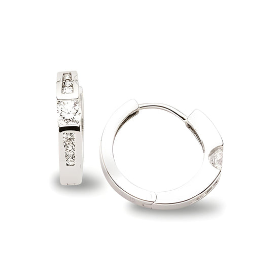 Creolen aus Silber Zirkonia weiss