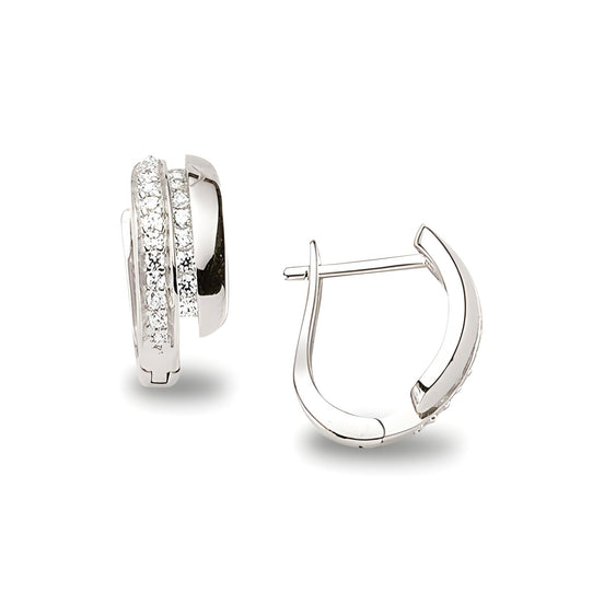 Creolen aus Silber Zirkonia weiss