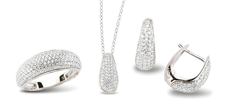 Schmuckset aus Silber Zirkonia weiss