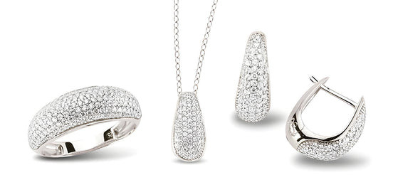 Schmuckset aus Silber Zirkonia weiss