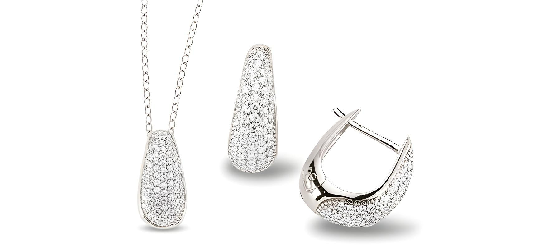 Zirkonia Schmuckset Silber weiss