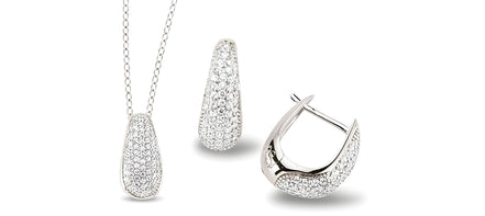 Zirkonia Schmuckset Silber weiss