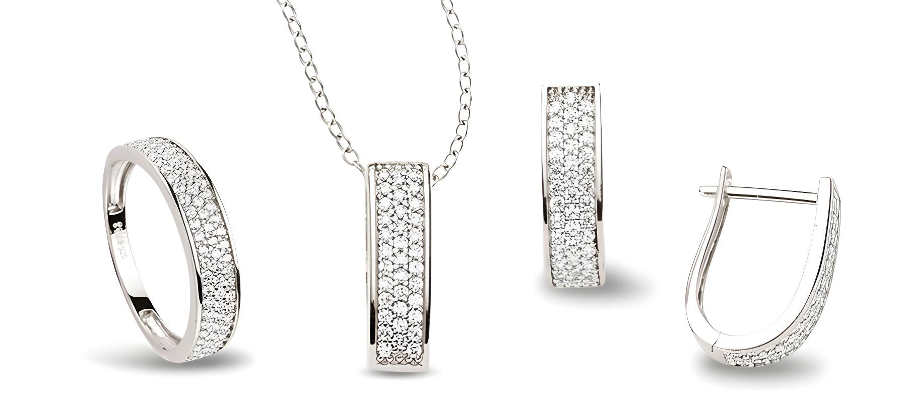 Schmuckset aus Silber Zirkonia weiss