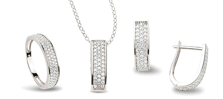 Schmuckset aus Silber Zirkonia weiss