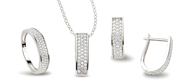 Schmuckset aus Silber Zirkonia weiss