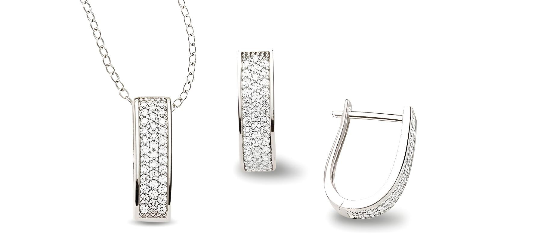 Zirkonia Schmuckset Silber weiss