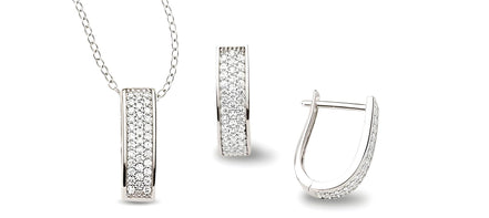 Zirkonia Schmuckset Silber weiss