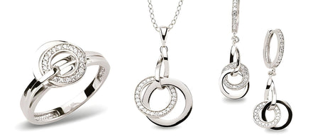 Schmuckset aus Silber Zirkonia weiss