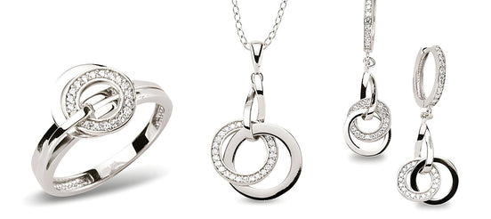 Schmuckset aus Silber Zirkonia weiss