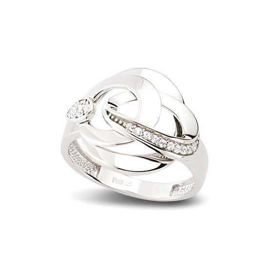 Ring aus Silber Zirkonia weiss