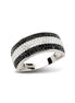Ring aus Silber Zirkonia schwarz weiss
