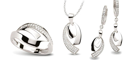 Schmuckset aus Silber Zirkonia weiss