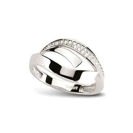 Ring aus Silber Zirkonia weiss