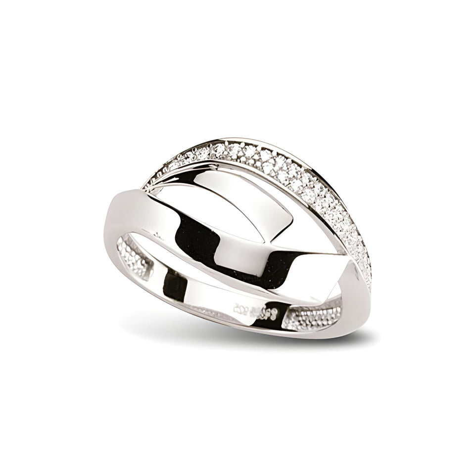 Ring aus Silber Zirkonia weiss
