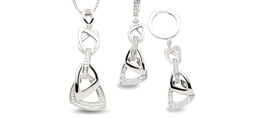 Schmuckset Silber Zirkonia weiss