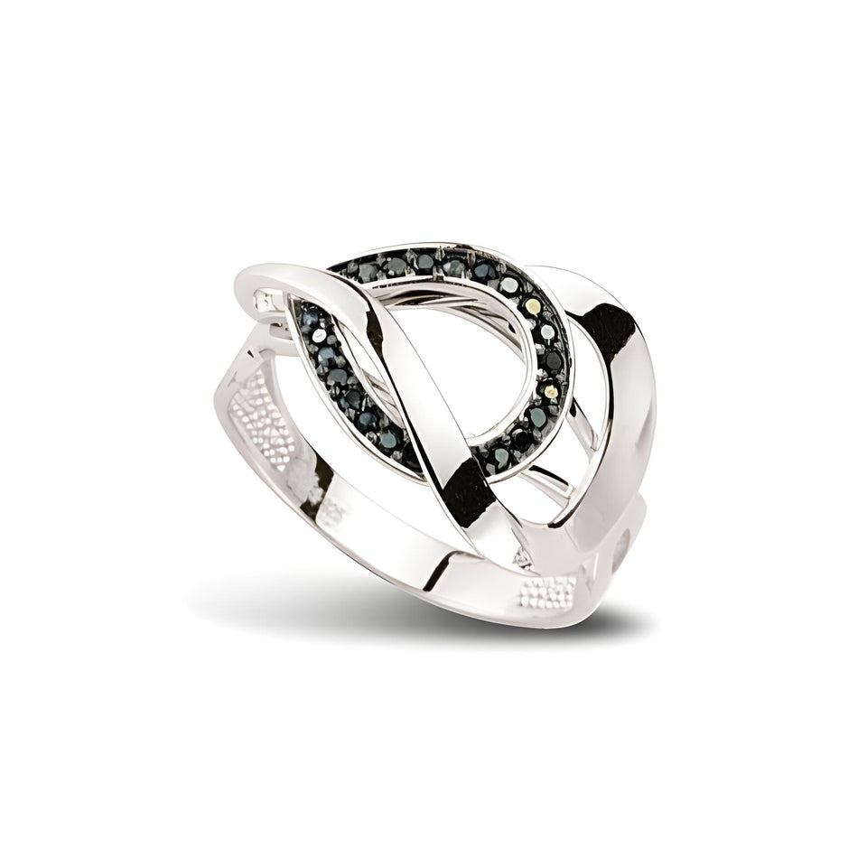Ring aus Silber Zirkonia schwarz