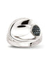 Ring aus Silber Zirkonia schwarz weiss