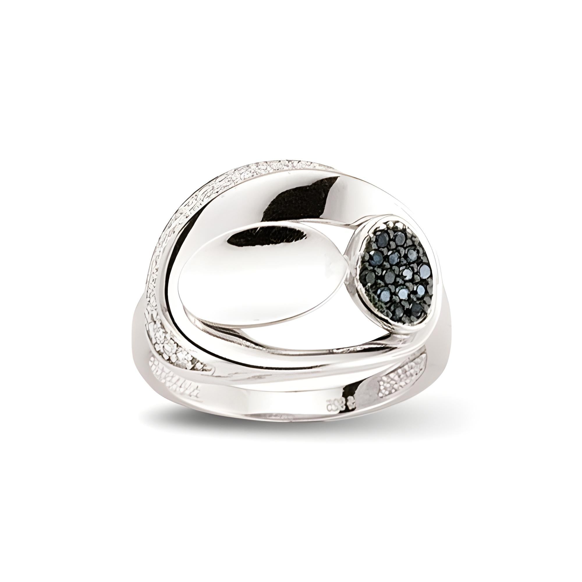 Schmuckset Silber rhodiert mit Zirkonia ovale Form