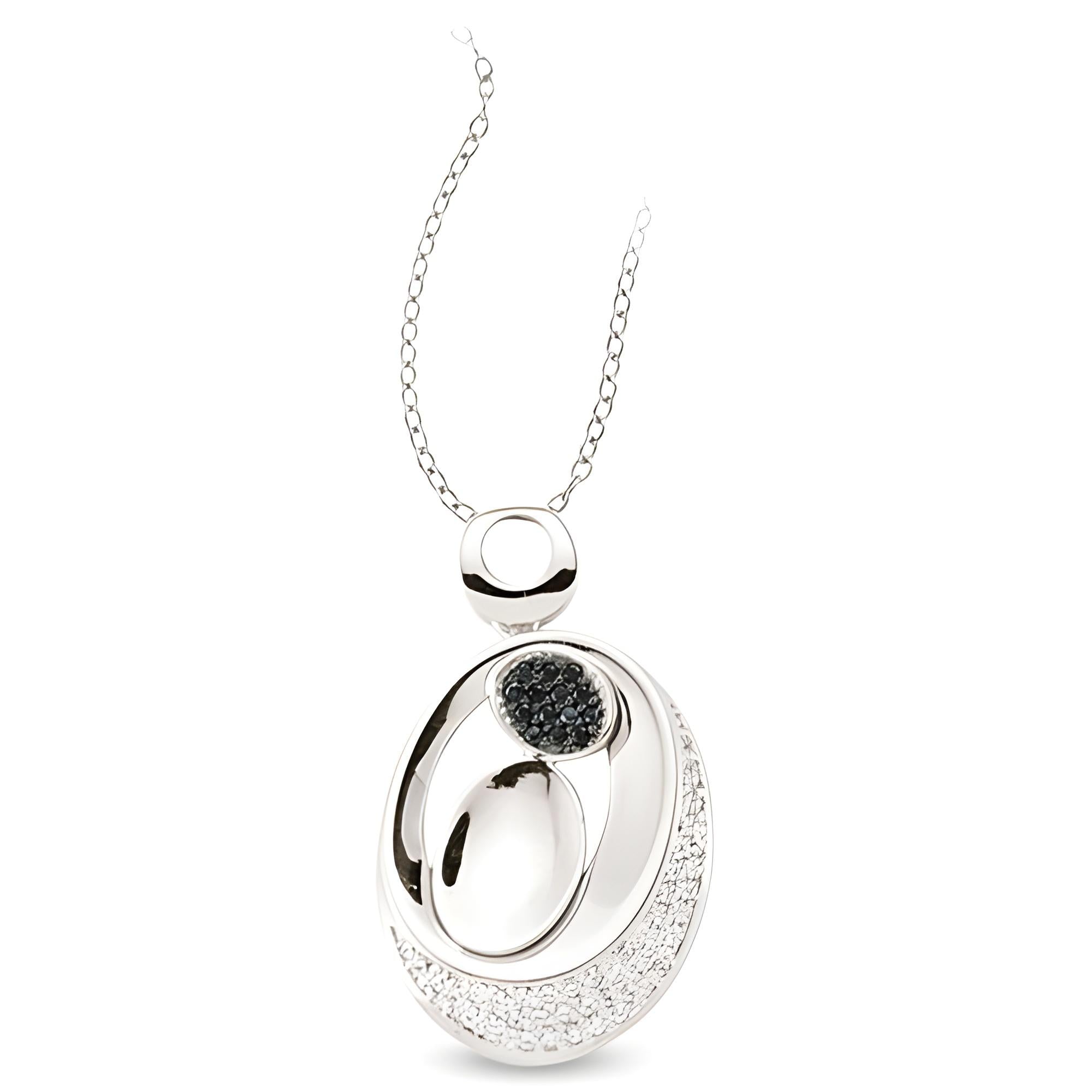 Schmuckset Silber rhodiert mit Zirkonia ovale Form