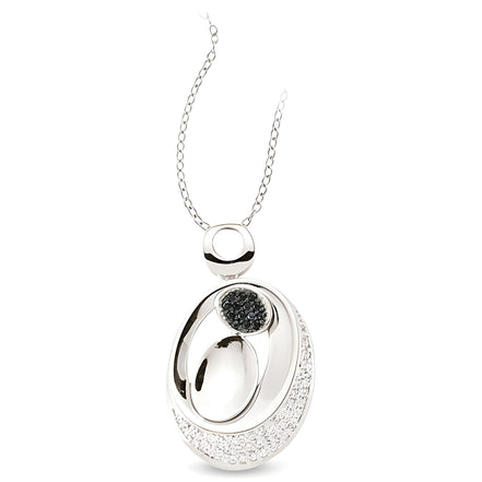 Schmuckset Silber rhodiert mit Zirkonia ovale Form