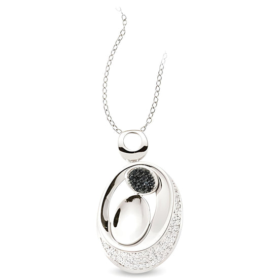 Schmuckset aus Silber Zirkonia schwarz weiss