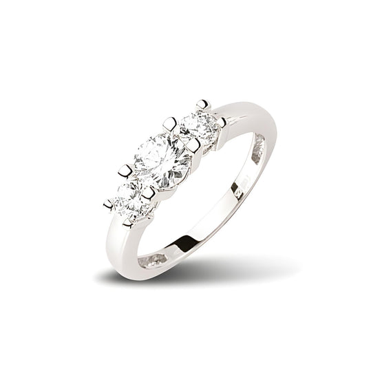 Ring aus Silber Zirkonia weiss