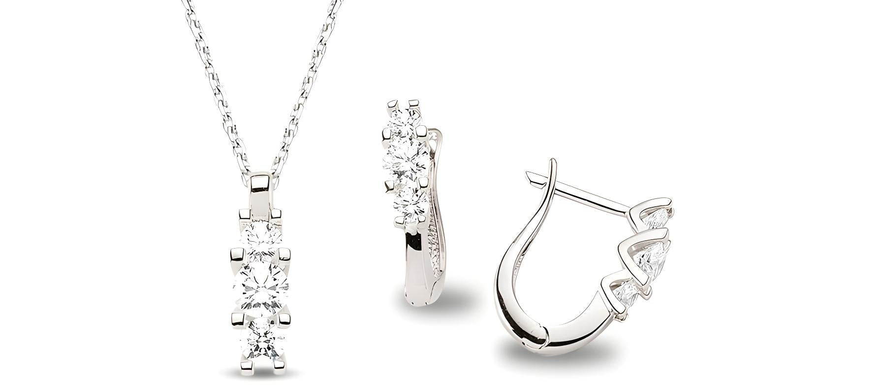 Schmuckset aus Silber Zirkonia weiss